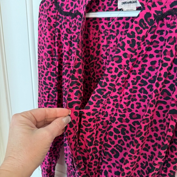 Zadig & Voltaire add to hearts Leopard Reveal Dress pink fuchsia 31714 - Picture 6 of 12